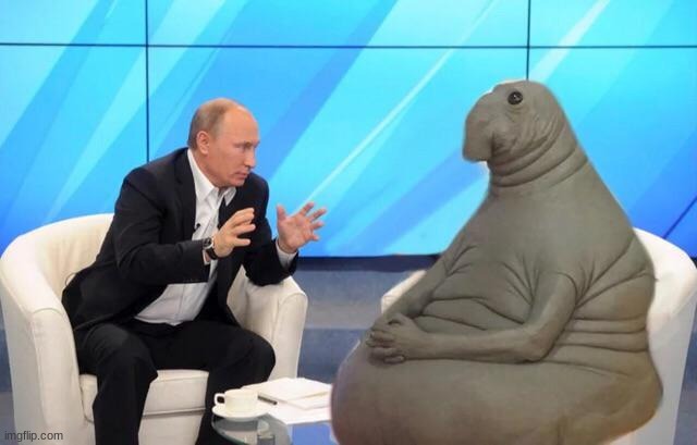 uh | image tagged in putin talking to walrus | made w/ Imgflip meme maker