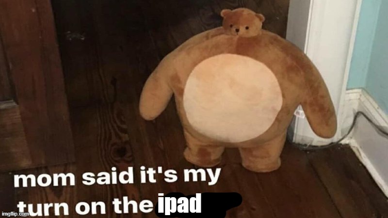 ipad kids be like | ipad | image tagged in mom said it's my turn on the xbox | made w/ Imgflip meme maker