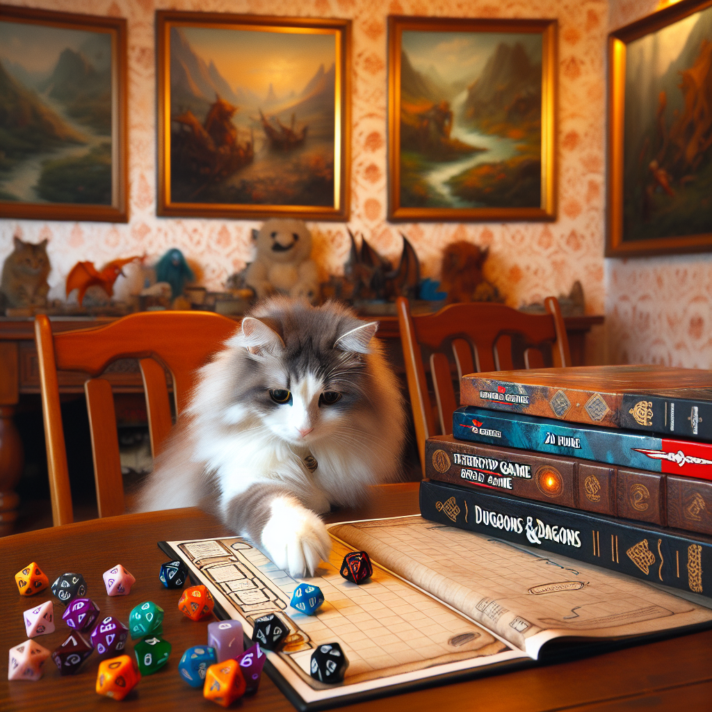 Kitty playing d&d Blank Meme Template