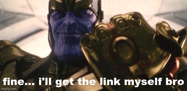 fine... i'll get the link myself bro | image tagged in fine i'll get the link myself bro | made w/ Imgflip meme maker