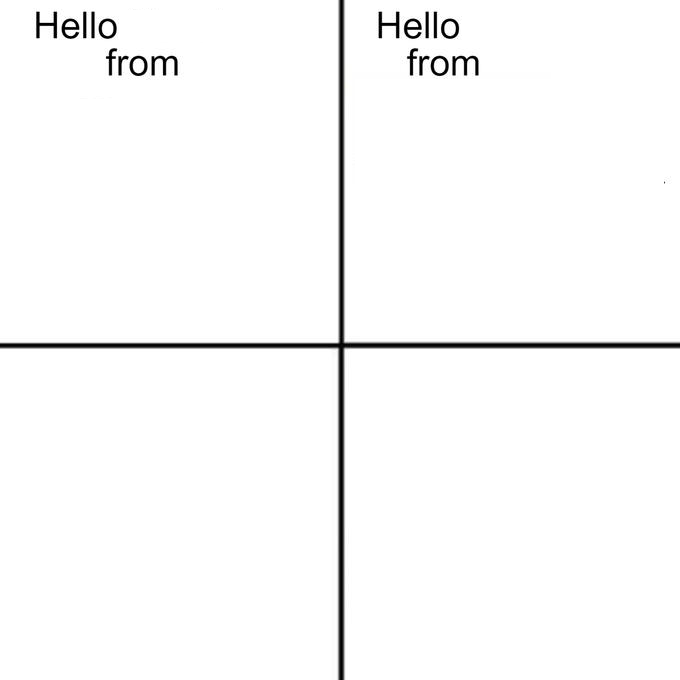 Hello character from Blank Meme Template