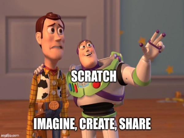 Scratch | image tagged in imagination,create,share | made w/ Imgflip meme maker