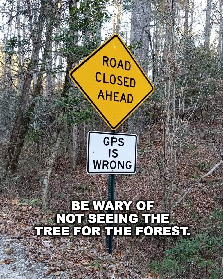 BE WARY OF NOT SEEING THE TREE FOR THE FOREST. | made w/ Imgflip meme maker