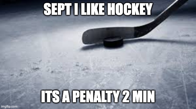 hockey | SEPT I LIKE HOCKEY ITS A PENALTY 2 MIN | image tagged in hockey | made w/ Imgflip meme maker