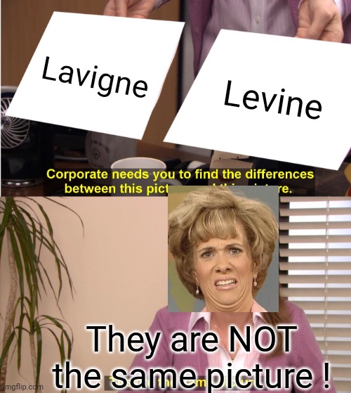 They're The Same Picture Meme | Lavigne Levine They are NOT the same picture ! | image tagged in memes,they're the same picture | made w/ Imgflip meme maker