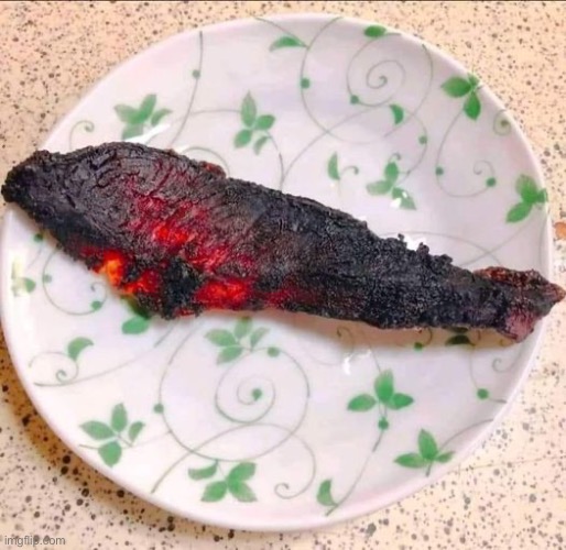 burnt steak | image tagged in burnt steak | made w/ Imgflip meme maker