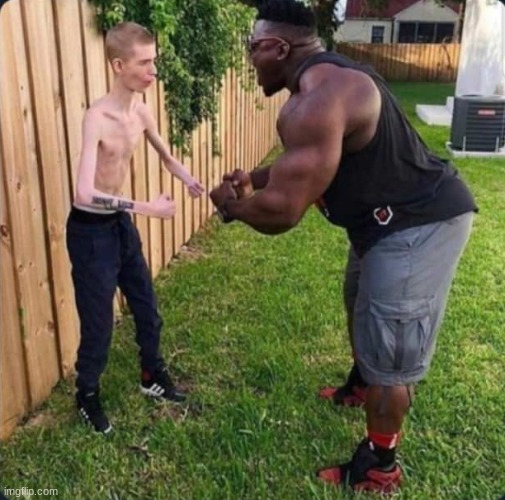 skinny guy vs big guy | image tagged in skinny guy vs big guy | made w/ Imgflip meme maker