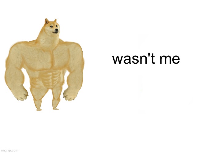 Buff Doge vs. Cheems Meme | wasn't me | image tagged in memes,buff doge vs cheems | made w/ Imgflip meme maker