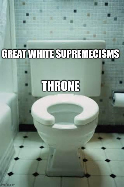 Supremecisms | GREAT WHITE SUPREMECISMS; THRONE | image tagged in toilet | made w/ Imgflip meme maker