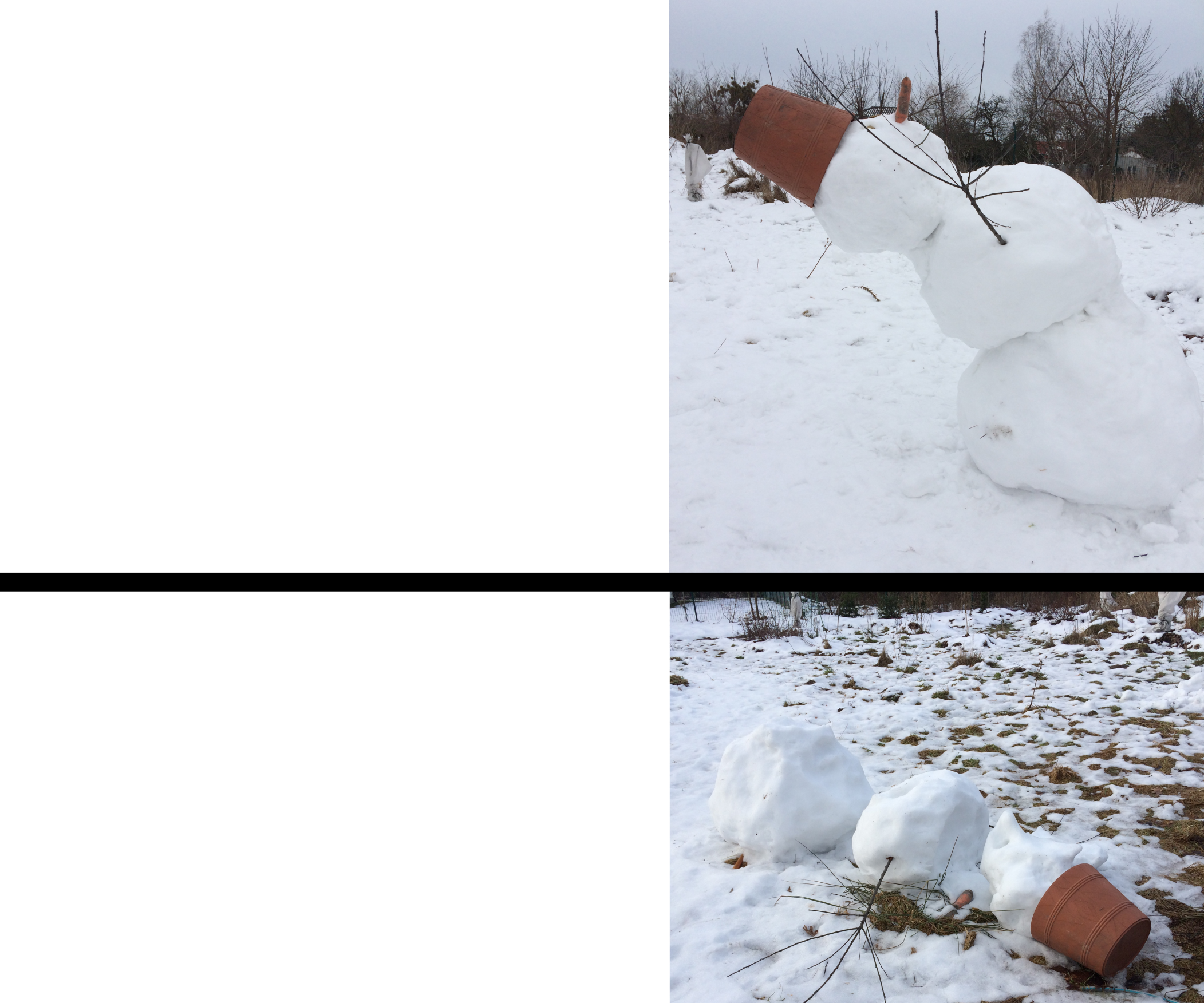 High Quality How it started snowman Blank Meme Template