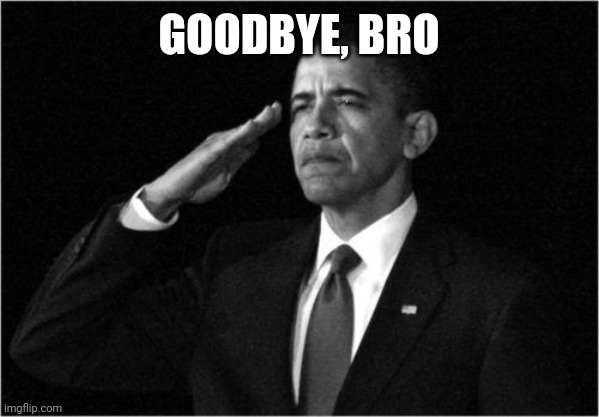 obama-salute | GOODBYE, BRO | image tagged in obama-salute | made w/ Imgflip meme maker