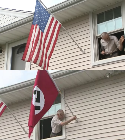 Flag raising Blank Meme Template