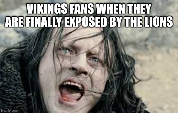 VIKINGS FANS WHEN THEY ARE FINALLY EXPOSED BY THE LIONS | made w/ Imgflip meme maker