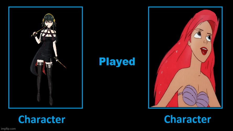 what if yor forger played princess ariel | image tagged in what if this character played blank character,spy x family,ariel,disney,what if | made w/ Imgflip meme maker