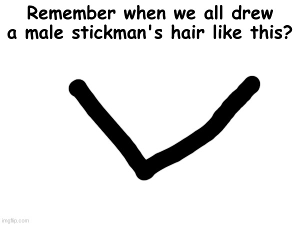 . | Remember when we all drew a male stickman's hair like this? | made w/ Imgflip meme maker