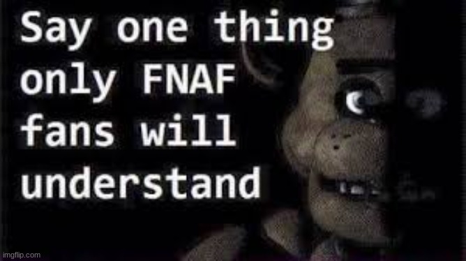 Say something. | image tagged in fun,answer,funny,fnaf | made w/ Imgflip meme maker