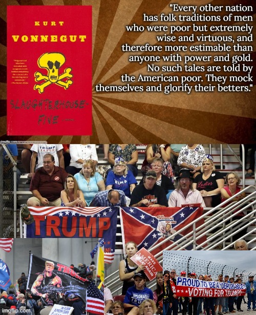 On to something back in 1969? | image tagged in trump supporters,poor people,2024,primary,1960s,literature | made w/ Imgflip meme maker
