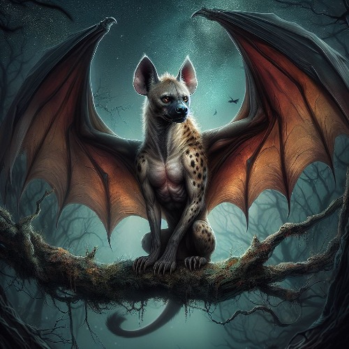 hyena bat | image tagged in hyena bat,kewlew | made w/ Imgflip meme maker