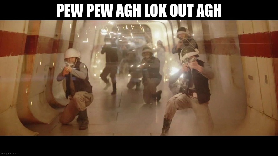 PEW PEW AGH LOK OUT AGH | made w/ Imgflip meme maker
