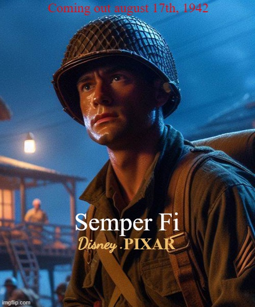 the first mission of World At War. | Coming out august 17th, 1942; Semper Fi; Disney . PIXAR | image tagged in ww2,call of duty,movie,idea,cartoon,game | made w/ Imgflip meme maker