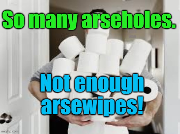 So Many Arseholes Not Enough Arsewipes Imgflip So Many Arseholes Not Enough Arsewipes Imgflip