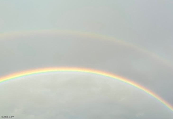 Double rainbow | image tagged in double,rainbow,outside | made w/ Imgflip meme maker