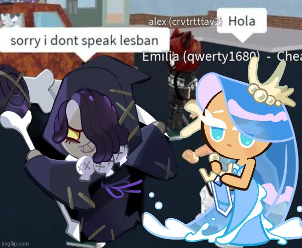 I don't actually know if Sea Fairy X Moonlight is actually canon... | image tagged in ships,seafairy,moonlight,licorice,cookierun,cookierunkingdom | made w/ Imgflip meme maker