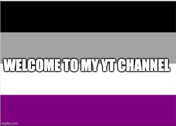 asexual channel banner ig | WELCOME TO MY YT CHANNEL | image tagged in asexual flag | made w/ Imgflip meme maker