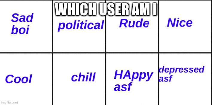 which | WHICH USER AM I | image tagged in memes,repost | made w/ Imgflip meme maker