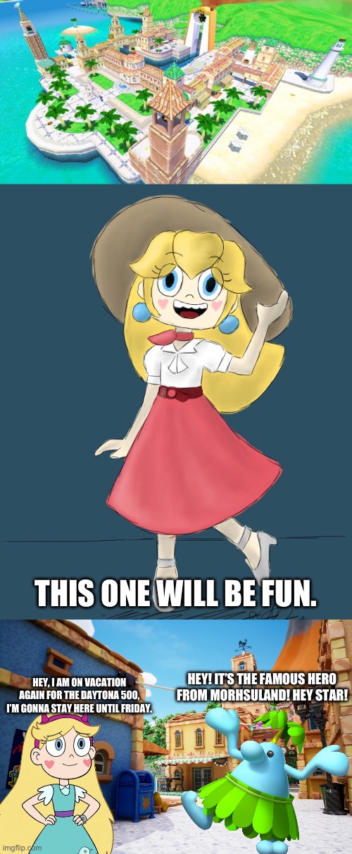 ksjdjdksjsjskskkskd | THIS ONE WILL BE FUN. HEY! IT’S THE FAMOUS HERO FROM MORHSULAND! HEY STAR! HEY, I AM ON VACATION AGAIN FOR THE DAYTONA 500, I’M GONNA STAY HERE UNTIL FRIDAY. | image tagged in star butterfly,daytona 500,wait | made w/ Imgflip meme maker