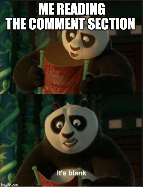 Its Blank | ME READING THE COMMENT SECTION | image tagged in its blank | made w/ Imgflip meme maker