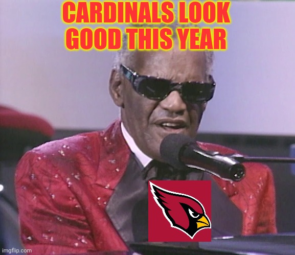 Cardinals look good this year | CARDINALS LOOK GOOD THIS YEAR | image tagged in nfl,arizona,cardinals,ray charles | made w/ Imgflip meme maker