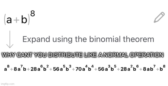WHY CANT YOU DISTRIBUTE LIKE A NORMAL OPERATION | made w/ Imgflip meme maker