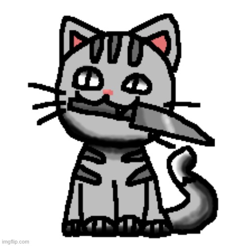 a silly knife cat | image tagged in knife,cat | made w/ Imgflip meme maker