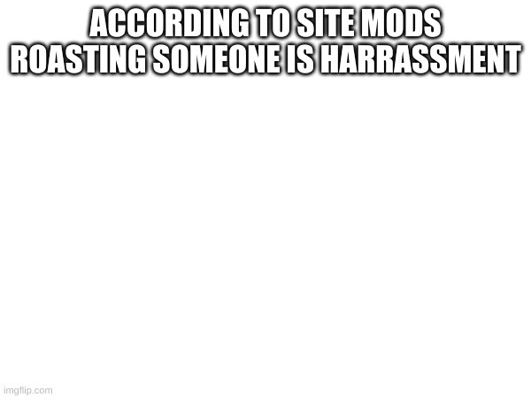ACCORDING TO SITE MODS ROASTING SOMEONE IS HARRASSMENT | made w/ Imgflip meme maker