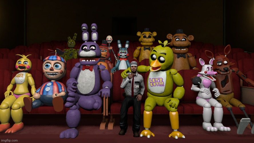 Movie night with FNaF | image tagged in movie night with fnaf | made w/ Imgflip meme maker