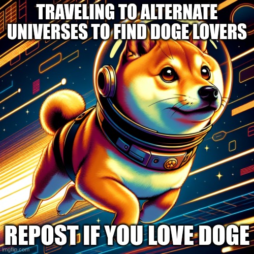 searching | TRAVELING TO ALTERNATE UNIVERSES TO FIND DOGE LOVERS; REPOST IF YOU LOVE DOGE | image tagged in searching | made w/ Imgflip meme maker