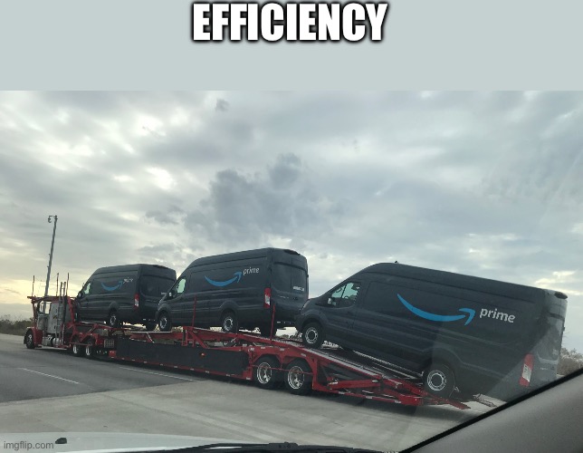 Omg amazon | EFFICIENCY | image tagged in omg amazon | made w/ Imgflip meme maker