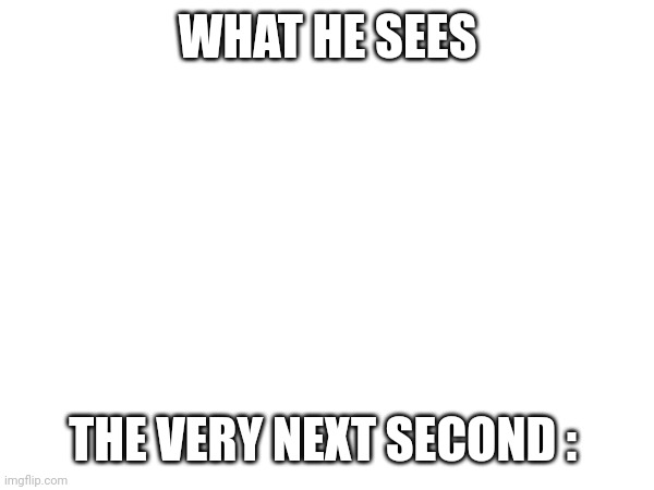 WHAT HE SEES THE VERY NEXT SECOND : | made w/ Imgflip meme maker