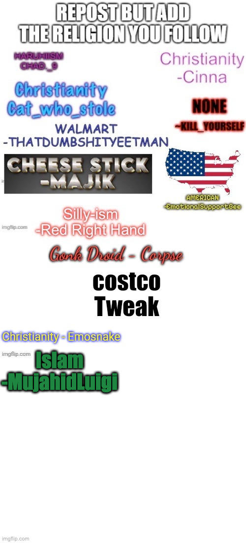 Islam
-MujahidLuigi | image tagged in blank white template | made w/ Imgflip meme maker