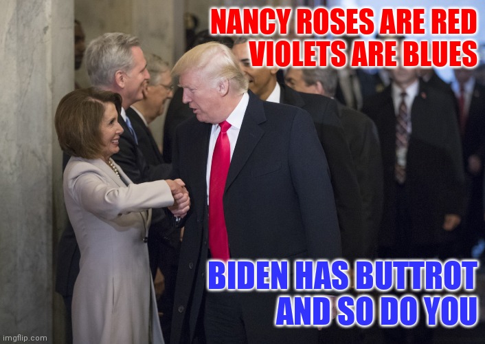 Biden Buttrot | NANCY ROSES ARE RED
VIOLETS ARE BLUES; BIDEN HAS BUTTROT
AND SO DO YOU | image tagged in funny memes | made w/ Imgflip meme maker