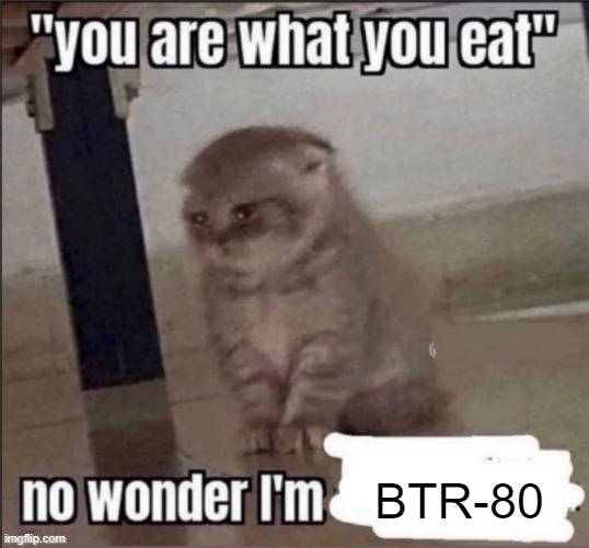 you are what you eat | BTR-80 | image tagged in you are what you eat | made w/ Imgflip meme maker