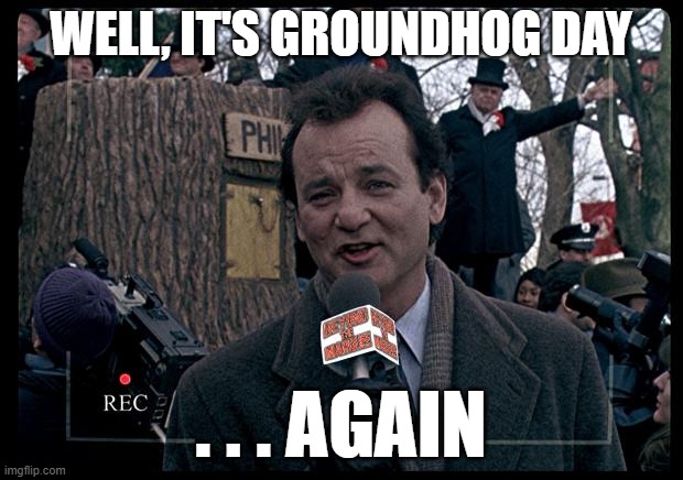 Groundhog Day Again | WELL, IT'S GROUNDHOG DAY; . . . AGAIN | image tagged in it's groundhog day again | made w/ Imgflip meme maker