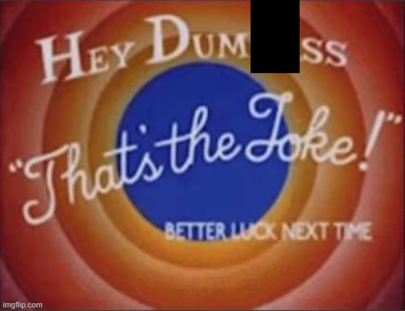 hey dumbass that's the joke | image tagged in hey dumbass that's the joke | made w/ Imgflip meme maker