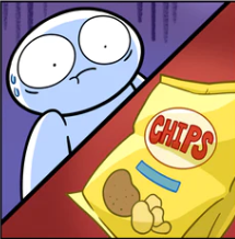 James vs chips Blank Meme Template