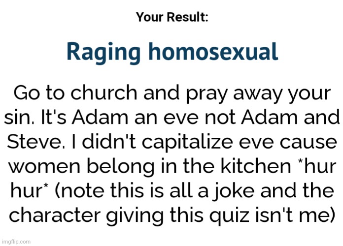 Random quiz I took (I can't find the link sorry) | made w/ Imgflip meme maker