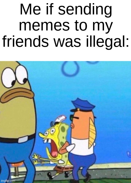 Me if sending memes to my friends was illegal: | image tagged in memes,illegal | made w/ Imgflip meme maker