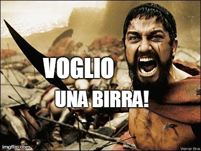 Spartan Leonidas | VOGLIO  UNA BIRRA! | image tagged in spartan leonidas | made w/ Imgflip meme maker