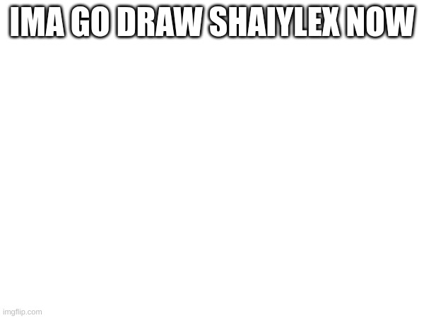 A | IMA GO DRAW SHAIYLEX NOW | image tagged in a | made w/ Imgflip meme maker