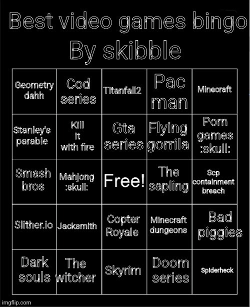 Geometry dahhh | image tagged in video games bingo | made w/ Imgflip meme maker